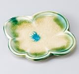 オリベ梅型銘々皿 [織部]　5個組 【美濃焼　和皿】