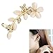 Sannysis Women Fashion Flower Shape Rhinestone Left Ear Cuff Clip Stud Earring