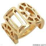 DYRBERG/KERN of DENMARK! Kaleidoscope Collection Polished and Assembled by Hand Beautiful Shiny Gold Finish Stainless Steel Plating Ring (Size 6.5)