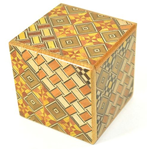 Yosegi Pattern 2 Sun 12 Step Cube Japanese Puzzle Box