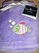 NAUTICA Kids Baby Girl Soft Plush Blanket Purple with Fish Applique
