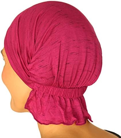Fuchsia Ikat Jersey Beanie Head Cover Hat
