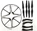 Night lions Tech(TM) Replacement Spare Parts for Syma X8 X8C X8W Venture RC Quadcopter 4pcs Main Blade Propeller & 4pcs Propeller Protectors Blades Frame & 4pcs Landing Skid (Black)