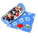 I Love Dogs Eye Glasses Case & Lens Cloth