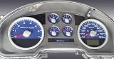 2004-2006 F150 FX4 replacment gauge face with a blue background and factory night time lighting.