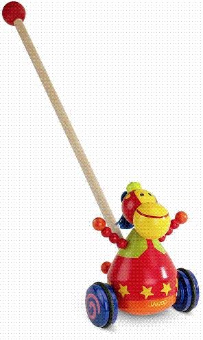 Childrens Toyshop  Toys : Janod Push Along Toy Monkey