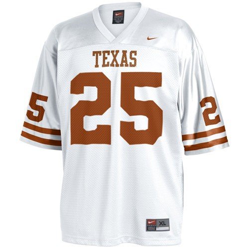 Nike Texas Longhorns #25 White Replica Football Jersey
