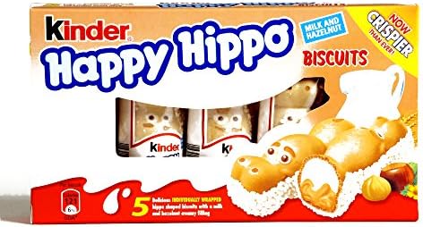 Kinder Happy Hippo Hazelnut Biscuit 5-Pack 0.73 oz each (3 Items Per Order)