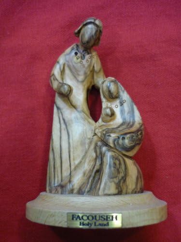 Holy Family Statue Bethlehem J Facouseh Hand Carved Olive Wood Statue Holy Land