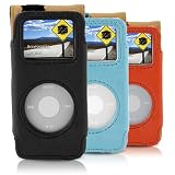 yooZoo Leather Flip Case for Apple iPod nano 1G 1GB/2GB/4GB models with Belt Clip, Lanyard, and Screen Protector - 4 Color Options!