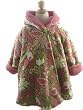 Corky And Company Girls Winter Coat Pink and Green Granny's Garden
