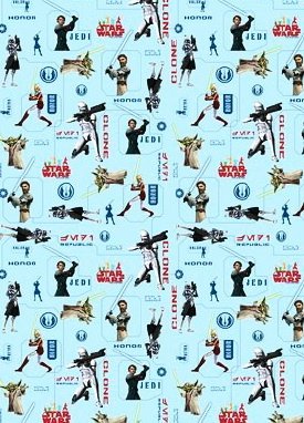 Star Wars Clone Wars - Giftwrap (2 sheets folded) and tags (2)