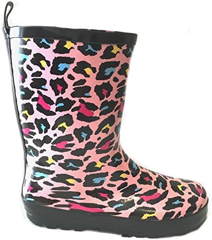 Shoes8teen Childrens Unisex Print Rain Boots Girl Boy (4/5, Leopard)