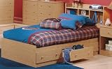 Contemporary Twin Size Mates Bed with Headboard in Honey Oak Finish By SouthShore Furniture