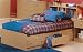 Contemporary Twin Size Mate's Bed with Headboard in Honey Oak Finish By SouthShore Furniture