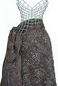 Rainforest leaves Sarong Grey/royal blue