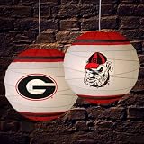 Georgia Bulldogs 18 Inch Rice Paper Lamp NCAA College Athletics Fan Shop Sports Team Merchandise