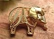 Gold plated filigree brooch, 'Royal Elephant'