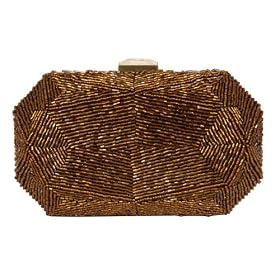 Fully Beaded, Octogon Shape, Rhinestone Closure, Evening Bag - Kia (61 2562)