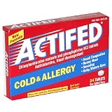 Actifed Cold & Allergy Relief Tablets, 24-Count Tablets (Pack of 3)