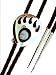 By Navajo Artist: Virginia Johnson Beautiful! Sterling-silver Large Bear Paw Turquoise Bolo-tie with rope and Silver Tips picture
