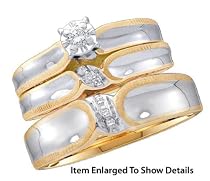 Stunning 2 Tone Gold 1/3 ctw. Diamond Trio Set For Him and Her **** SPECIAL SALE ****