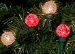 Set of 35 Red Clear Sugared G23 Globe Christmas Lights Green Wire #ES72-263