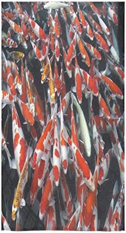 Japanese Fancy Carp Koi Fish Sale Custom Bath Towels Large Soft and Comfortable Travel Beach Bathroom Shower Washcloth Wrap for Men/Women 80% Polyester 20% Cotton, (30" x 56")