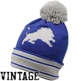 Detroit Lions Mitchell & Ness Throwback Vintage Knit Hat with Pom
