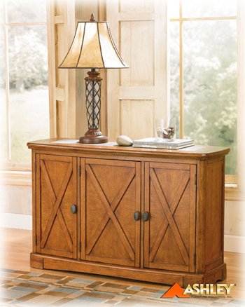 Plank Park Sofa Table w/ Doors By Ashley Furniture
