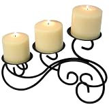 Luca Bella Home Scroll 3 Pillar Centerpiece