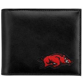 Buy Arkansas Razorbacks Black Leather Embroidered Billfold Wallet