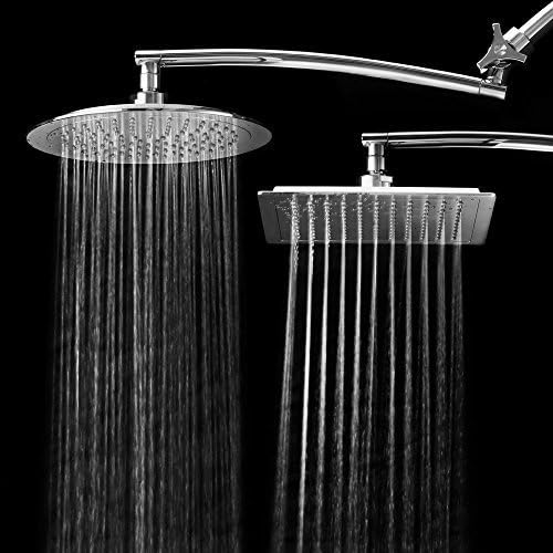 Aquagenix?Razor Mega Size 9 Inch Chrome Face Round Rainfall Shower and Arch Design 15 Inch Adjustable Extension Arm With Stainless Steel Profile by Interlink Products