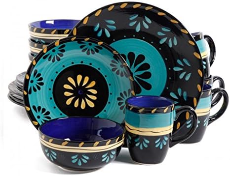 Simplemente Delicioso Escolta 16 Piece Dinnerware Set, Teal