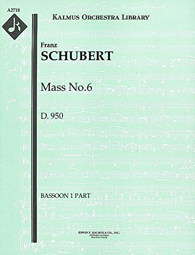 Mass No.6, D.950: Bassoon 1 part (Qty 2) [A2718]