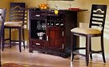 Bar Server With Ladderback Chairs