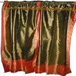 Indian Home D&eacute;cor-2 Army Green Panel Decorative Drapery Window Treatment