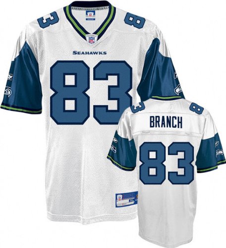 Deion Branch Jersey: Reebok White Replica #83 Seattle Seahawks Jersey - Large