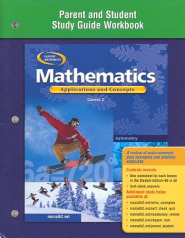 cheap Mathematics: Applications and Concepts, Course 2, Parent and Student Study Guide Workbook