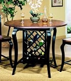 Black and Cherry Counter Height Table with Wine Rack - Entree Dining - BCR-484836