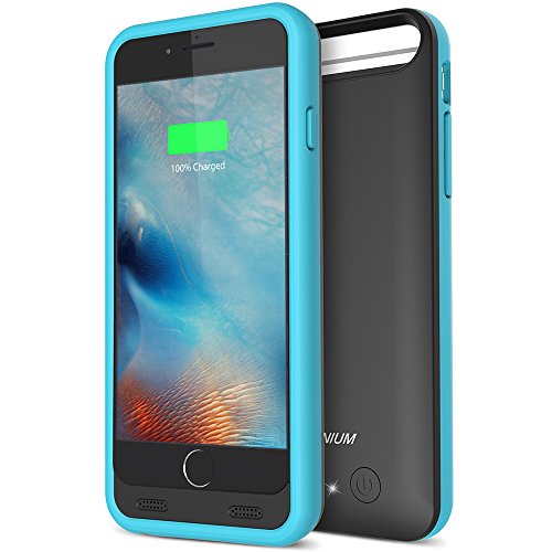 iPhone 6S Battery Case - iPhone 6 Battery Case, Trianium Atomic S Portable Charger for Apple iPhone 6 6S Battery Charging Case (4.7 Inches)[Black/Blue][Lifetime Warranty]- 3100mAh External Protective Juice Power Bank Charger[MFI Certified]