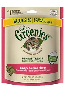Feline Greenies Dental Treats Savory Salmon for Cats, 5.5-Ounce