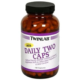 TwinLab Daily One Caps Multi Vitamins and Multi Minerals without Iron  Capsules  180 Count Bottle