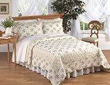 Rosewood Floral Country 3pc Quilt and Shams Bedding Set - Queen Size