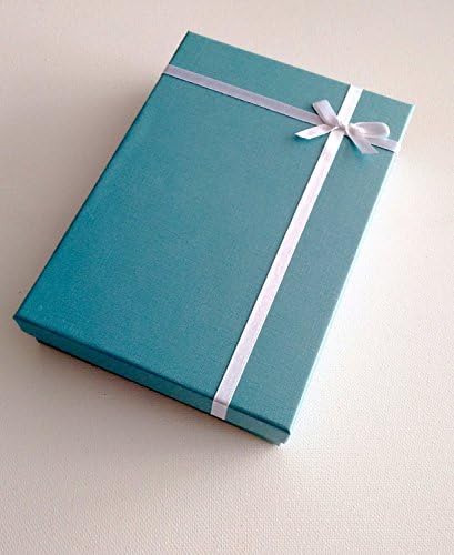 Necklace Gift Box, Turquoise Color Box, Turquoise And White, Large Box Ideal For Gift Giving.