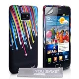 Yousave Accessories TM Sternschnuppe Muster Silikon Gel Schutzh�lle Tasche F�r Das Samsung Galaxy S2 i9100 Mit Displayschutz Folie Und Graues Micro Faser Poliertuchvon "Yousave"