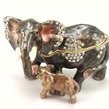 Coffret &agrave; Bijoux "Famille El&eacute;phant" Marron Rose