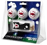 Arkansas Razorbacks 3 Golf Ball Gift Pack w/ Spring Action Tool - NCAA College Athletics