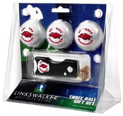Arkansas Razorbacks 3 Golf Ball Gift Pack W/ Spring Action Tool - Ncaa College Athletics