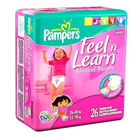 Pampers Feel 'n Learn Advanced Trainers for Girls 26-40 pounds, Jumbo Pack, 26 Training Pants